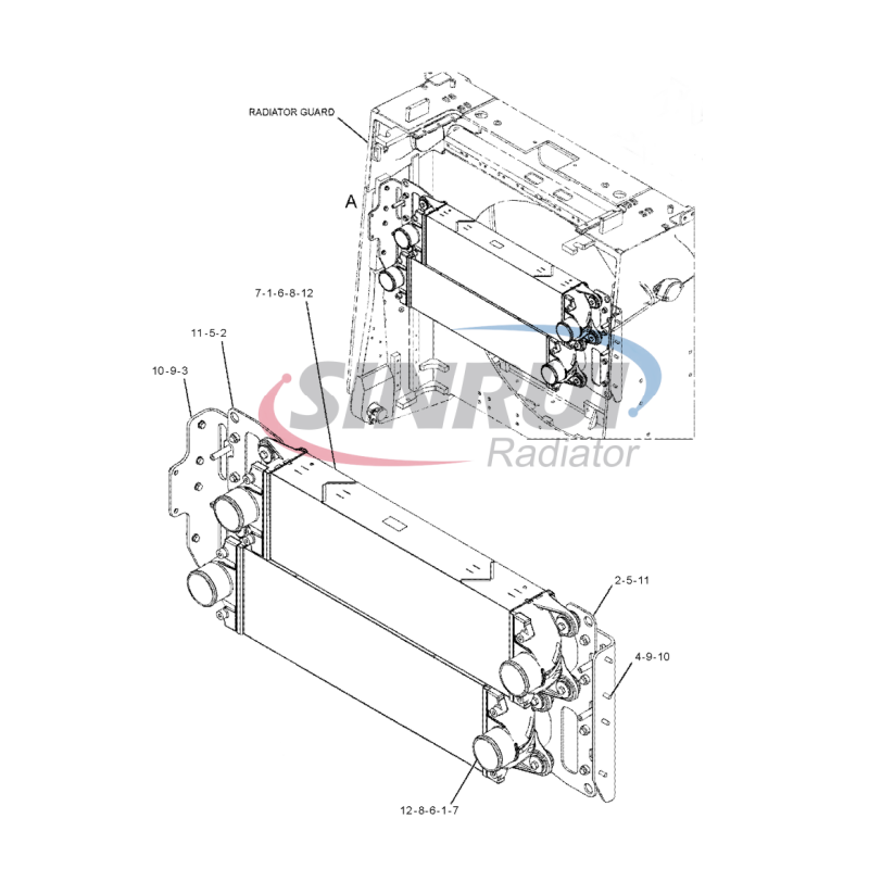 421-4021 Core Aftercooler cho CAT D10T2